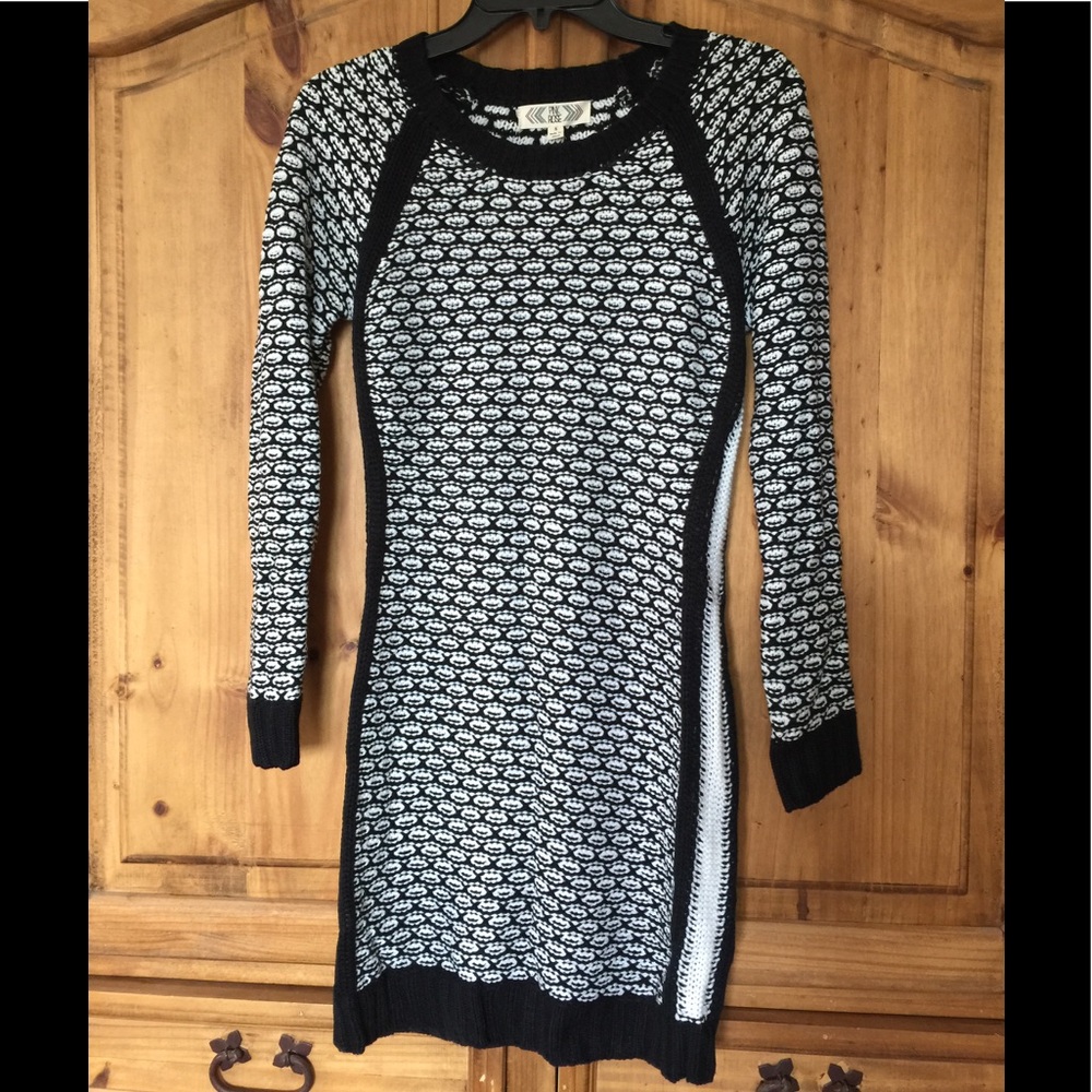Black and white sweater dress